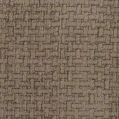 Mariani Le Fate 26 fabric, muted taupe woven texture, geometric looped-pile pattern with fragmented block shapes.