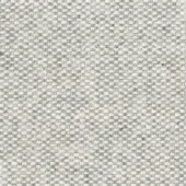 Beige woven fabric sample displaying a basketweave texture with speckled gray threads, exhibiting a dense and coarse fiber composition.