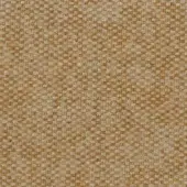 Woven fabric texture, sandy beige and golden-brown tones, dense grid pattern with dark flecks, matte finish, sample labeled “m015”.