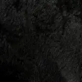 Black leather texture sample with dense, shaggy fibers and matte finish; imprinted text reads “mariani > leather > pa – leather atelier > pa cheyenne”.