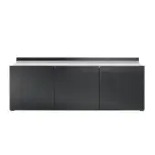 Superior Potocco Avant sideboard crafted from veneered ash or Canaletto walnut with a matte dark gray finish