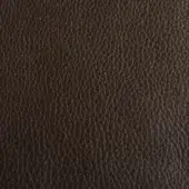 Dark brown leather texture, “px Volga,” displays a dense, pebbled grain with fine lines and a matte finish for a durable appearance.