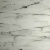 Carrara Gioia marble texture with white base and grey veining, displaying polished finish and organic, layered patterns.
