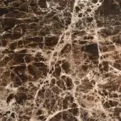 Marron Emperador marble texture with warm brown tones, cream veining, polished finish, crystalline structure and natural color variations.