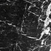 Nero Marquina marble texture displaying black stone with irregular white veins, polished surface, crystalline structure.