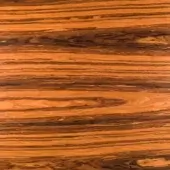 Palissandro wood veneer texture with striped dark brown and honey tones, featuring swirling grain and a smooth, polished surface.