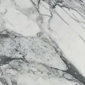 Acerbis marble texture, matt white arabesque, dense grey veining creates swirling organic patterns, subtly granular matte finish.