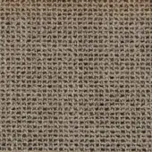 Neutral woven fabric sample, coarse jute texture, dense irregular grid pattern with visible fibers, matte finish, subtle horizontal directionality.