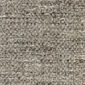 Woven fabric sample, muted gray and beige tones, dense nubby texture with irregular knots, identified as Arketipo Dub 4989.