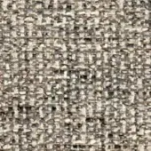 Woven fabric sample, gray-beige twill, diagonal ribbed texture with interspersed brown and cream threads, durable and slightly irregular appearance.