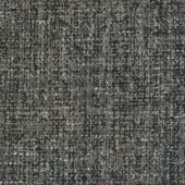 Charcoal gray woven fabric with heathered beige and navy threads, exhibiting a nubby texture and irregular plain weave for indoor use.
