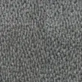 Gray looped fabric texture with dense, nubby pile and heathered yarn, displaying varied loop density for subtle textural effect.