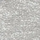 Light gray textured fabric sample, horizontal linear pattern with raised ridges, looped woven construction, “iris” 5374, arketipo indoor collection.