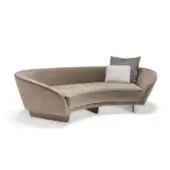 Distinguished Reflex Segno sofa lounge with warm beige textile upholstery and unique bronze finished metal legs