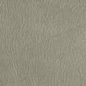 Light gray leather texture with a mottled, pebbled surface and matte finish; subtle brand text imprinted along the bottom edge.