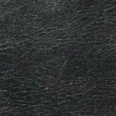 Black leather texture sample, Arketipo pelle leonardo, with a matte finish and irregular raised grain pattern.