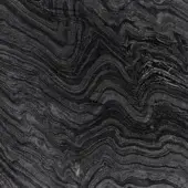 Slate grey marble texture displaying swirling patterns of dark and light grey bands, polished surface with fine grain.