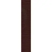 Woven fabric strip, muted brown color, dense grid pattern, linear texture, vertical composition, close-up detail against a white background.