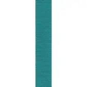 Teal woven fabric strip with a tight knit texture and small openings against a white background, displaying a matte, vertical pattern.