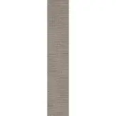 Woven fabric strip, grey-beige color, tight square pattern, matte texture, vertical orientation, minimalist composition, white background.