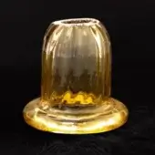 Venetian crystal glass, amber Barovier & Toso CG Cognac, featuring vertical ribbing and a flared, rounded base with color gradient.