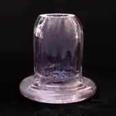Barovier&Toso CK Pervinca vase, periwinkle Venetian crystal, ribbed cylindrical shape with flared rim, studio lighting.