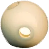 Bocci 28 wall light, opaque green glass, circular form with recessed white light and metallic ring detail.