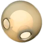 Bocci 28 ceiling light, opaque grey, features a rounded shell with two oval openings and recessed warm-toned light sources.