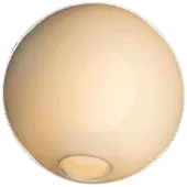 Bocci 28 ceiling light, opaque grey glass sphere, recessed mount, warm gradient interior, minimalist modern design.