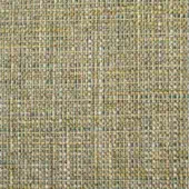 Woven fabric sample, sage green and yellow melange, dense grid texture with matte finish, displaying vertical and horizontal threads.