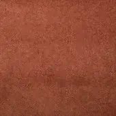 Terracotta fabric sample with dense granular texture, woven plain material in rusty orange tone, even lighting highlights surface variations.