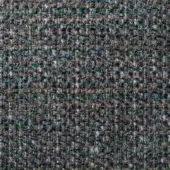 Stuoia fabric sample, teal and brown heathered weave, dense irregular texture with matte finish, flecks of olive green, model 8d95.