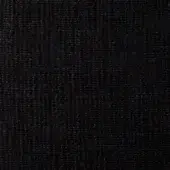 Black woven fabric texture, dense rectilinear pattern, matte finish, “avenida” sample, model EB03, suitable for upholstery or drapery.