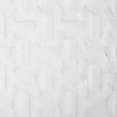 White geometric fabric sample with embossed interlocking squares, matte finish, fine woven texture, Bonaldo flora metalasse eb28 pattern.