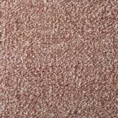 Brown woven fabric sample with beige, cream, and burgundy flecks, displaying a nubby texture and visible fiber weave; Bonaldo fabric label.