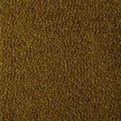 Mustard yellow fabric texture with a dense, looped weave and heathered effect, displaying a nubby, granular surface and substantial tactile quality.