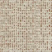 Woven fabric texture, creamy off-white and terracotta-brown, grid pattern with square motifs, tight weave, from Bonaldo Pantheon collection.