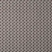 Bonaldo fabric sample “cookie” (SP39), gray knit with repeating dark brown bow-tie perforations in a grid pattern, subtle sheen.