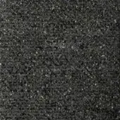 Bonaldo fabric texture, dark charcoal gray, diamond frise pattern with yellow-green flecks, dense looped pile weave, matte finish.