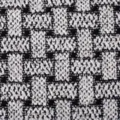 Woven fabric texture, black and off-white geometric pattern, grid structure with circular elements, from Bonaldo sp09 collection.