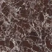 Rosso Imperiale ceramic texture, dark reddish-brown with dense off-white veining, smooth polished surface, organic mottled pattern.