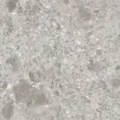 Stone grey ceramic texture with dense speckling, featuring light to medium grey tones and granular inclusions of brown and off-white.