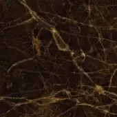 Emperador marble texture with dark brown base and golden-beige veining, displaying a web-like pattern of cracks and a polished finish.