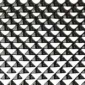 Cattelan Italia Fumé mirror, quilted glass, dark gray mirrored triangles in a diamond grid pattern with metallic framework.