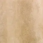 Tn Travertine 235 texture sample, beige and tan with circular inclusions, porous surface, subtle linear striations, natural stone appearance.