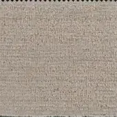 Beige textured fabric sample displaying granular weave, horizontal striations, and mottled tonal variations against dark and light gray bands.