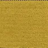Textured upholstery fabric, golden-yellow looped pile, with black jagged edge and marl effect, heavyweight material sample.