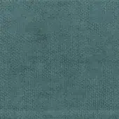 Teal fabric texture sample with short pile and granular surface, heathered tonal variations, matte finish, ditre italia logan 012 label.
