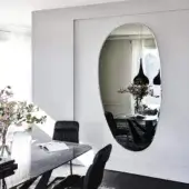 Superior Cattelan Italia Hawaii Magnum mirror crafted in subtly beveled glass with matte white frame and glossy finish