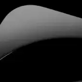 Ditre Italia metallic sample, "me05 cromo nero", curved gray gradient, polished finish, reflective surface against black backdrop.
